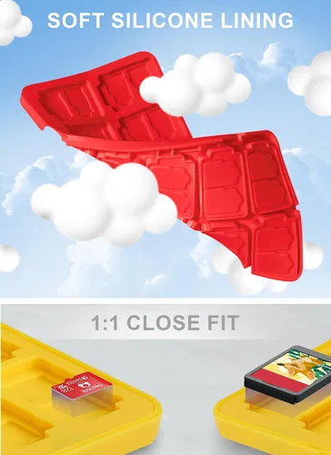 Vista 4 de Switch Game Case Designed for Nintendo Switch Game Holder Storage Card Cute Kawaii Cartridge Cases for Switch 24 Games Card Slot & 48 Micro SD Cards