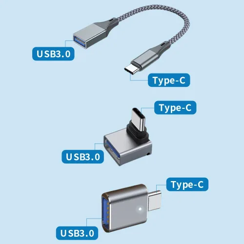 Vista 3 de 3 adaptadores USB C a USB, transferencia de datos de alta velocidad, convertidor USB, adaptador USB C macho a USB 3.0 hembra OTG para Apple 16 15