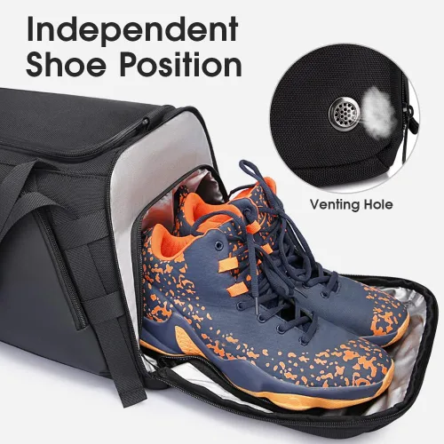Vista 3 de BANGE Mochila deportiva de gimnasio para hombre y mujer Negro L Mochila