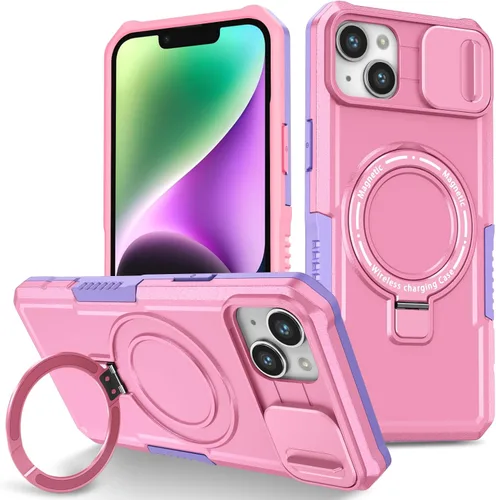 Vista 109 de Funda magnética para iPhone 11, soporte de anillo con ventana corrediza, funda protectora mate a prueba de golpes para iPhone 11 6.1, fundas