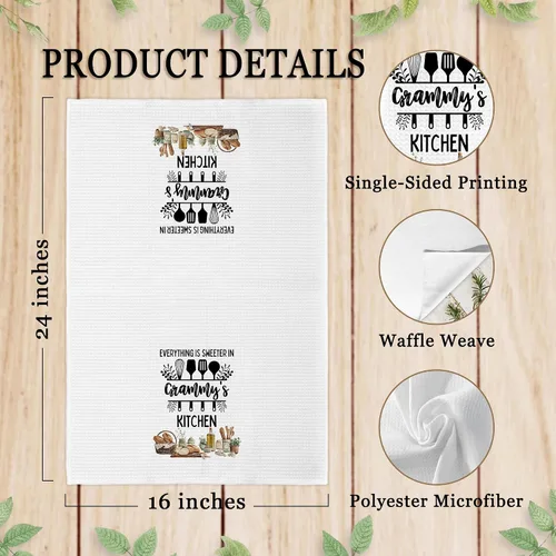 Vista 7 de Toallas de cocina con regalos de Grammy de nietos, regalos para abuela, abuela, toalla de mano decorativa, toalla de cocina, toalla de té