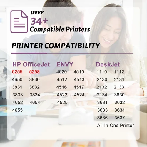 Vista 2 de Inktopia Cartucho de tinta remanufacturado de repuesto para HP 63 XL 63XL, uso con impresora HP OfficeJet 5255 5258 3830 3831 3832 Envy 4512 4516