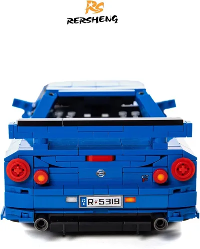 Vista 6 de Initial-d GTRS R34 - Kit de construcción y juguete de construcción con tecnología MOC, modelo coleccionable para adultos, modelo de coche JDM a
