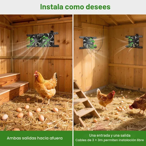 Vista 4 de TARKARI Ventilador de escape de gallinero alimentado por energía solar