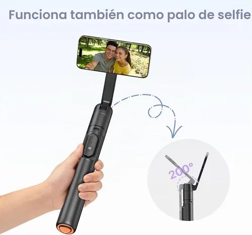 Vista 6 de Moman Trípode magnético para selfie stick de 13 a 66 pulgadas con soporte de despliegue automático, soporte magnético de aluminio portátil