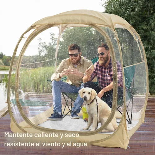 Vista 6 de EighteenTek® - Cápsula deportiva con suelo adjunto, visión clara de 360°, protección UV UPF 50+, refugio instantáneo impermeable para todo