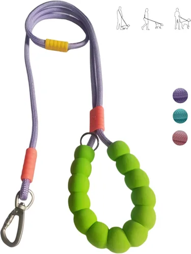 Vista 8 de Correa de perro manos libres, cintura elástica ajustable y correa cruzada con mango cómodo, cuerda de nailon resistente para perros pequeños a Negro
