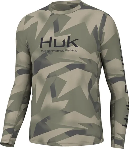 Vista 46 de HUK Camisa de manga larga Icon X para hombre, camisa de pesca de alto rendimiento Azul celeste