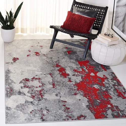 Vista 22 de SAFAVIEH Adirondack Collection - Alfombra decorativa, 2 pies 6 pulgadas x 4 pies, verde y gris, diseño abstracto moderno, no desprende pelusa