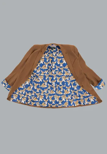 Vista 6 de Gremlins Adult Gizmo Brown Womens Blazer Jacket, Officially Licensed Gremlins Womens Suit Jacket