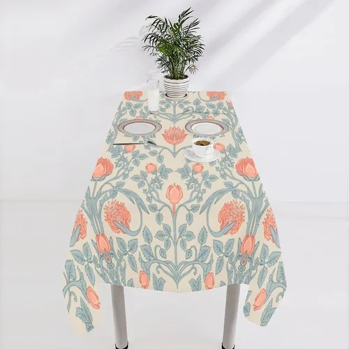Vista 264 de Mantel Floral Retro de Pájaros, Diseño Original Bohemio William Morris Estampado Cubierta de Mesa para Hogar Picnic Fiesta Comedor Cocina William