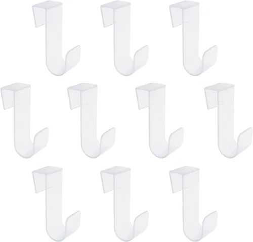 Vista 25 de Over Cabinet Door Hooks, 8Pcs Plastic Over Door Single Hooks Multi-Purpose Over The Cupboard Drawer Hooks Space-Saving Hanger Extender Clips Hooks