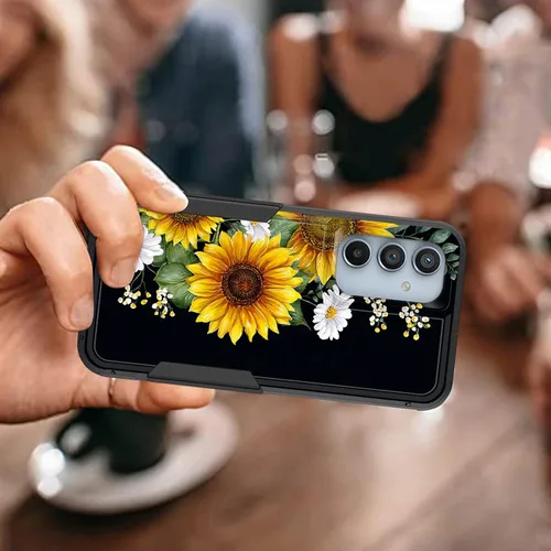 Vista 524 de Funda para Galaxy A14 5G, resistente de doble capa híbrida de policarbonato duro, goma suave, a prueba de golpes, funda protectora resistente
