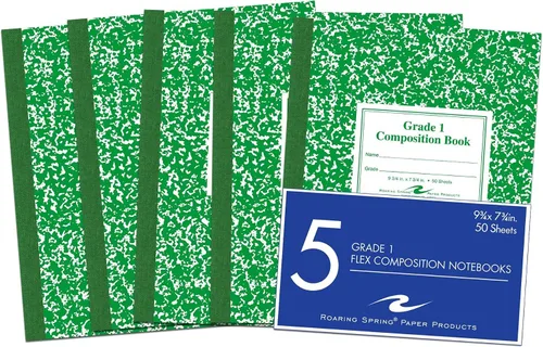 Vista 12 de Roaring Spring Libro de composición de productos de papel, grado 3 rayado, 50 hojas, 9-3/4 x 7-3/4 pulgadas, rojo (ROA77922)