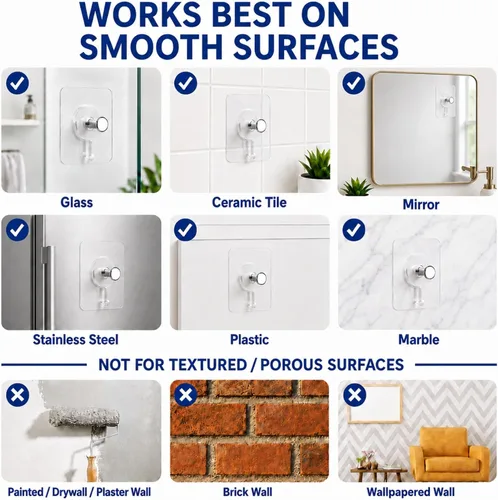 Vista 6 de Perchas para cuadros sin clavos, perchas de pared sin uñas, 20 unidades de ganchos de pared adhesivos para colgar con impermeable y a prueba