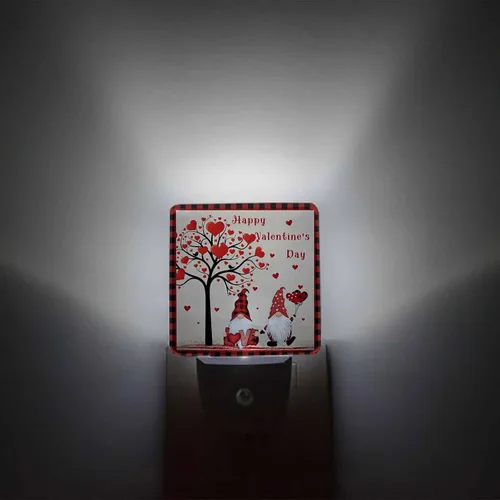 Vista 2 de Luz nocturna de San Valentín enchufable, lámpara de noche LED, sensor automático, luces de noche para niños, enchufe en la pared, lindo gnomo