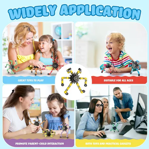 Vista 6 de Paquete de 120 juguetes giratorios transformables para niños y adultos, divertidos juguetes sensoriales para aliviar el estrés para niñas y niños