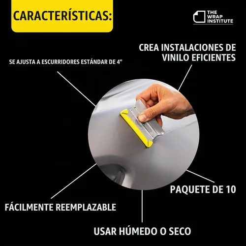 Vista 2 de The Wrap Institute - Tampón de plátano - para aplicaciones de vinilo/PPF en húmedo o seco - Paquete de 10