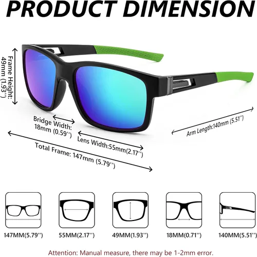 Vista 20 de FEISEDY Gafas de sol polarizadas para hombres y mujeres, para conducir, ciclismo, correr, golf, deportes, gafas ligeras, TR90, marco B2915