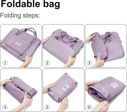 Vista 5 de SOPIME Bolsa de viaje expandible deportiva para mujeres y hombres, bolsa de viaje plegable extra grande con correas dobles para el hombro y bolsillo