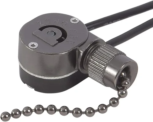 Vista 8 de Interruptor de luz de ventilador de techo ZE-357.6 ft Interruptor de cadena de tracción de metal, interruptor de ventilador de dos cables