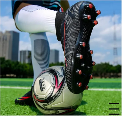 Vista 4 de Zapatos de fútbol para hombre, tacos de fútbol altos para mujer, tacos de fútbol duraderos para niños y niñas