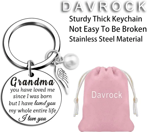Vista 5 de Birthday Gifts For Grandma Grandmother Keychain From Grandchildren Granddaughter Grandson Stocking Stuffers