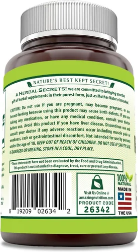 Vista 3 de Herbal Secrets Arroz de levadura roja, 1200 mg por porción, suplemento de 240 cápsulas vegetarianas, sin OMG, sin gluten, fabricado en Estados Unidos