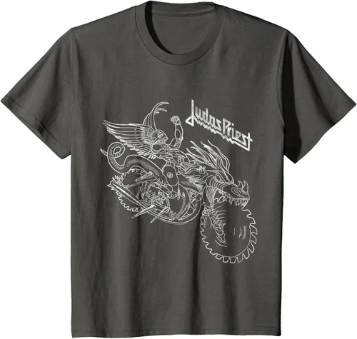 Vista 6 de Judas Priest - Camiseta de asfalto con estructura de alambre y analgésico, gris, S