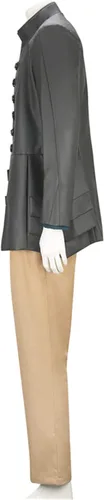 Vista 3 de Disfraz de bardo para hombre, chaqueta medieval, gótica, renacentista, camisa de manga larga, pantalones de cintura para Halloween, cosplay, trajes