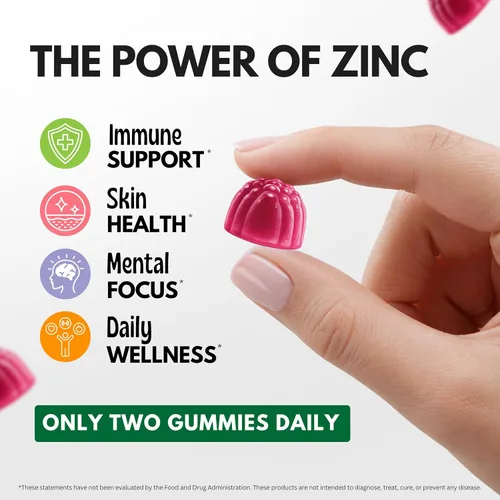 Vista 7 de Viteey - Gomitas de zinc para mujeres y hombres - 30 mg Suplemento de apoyo inmunológico, vegano, sin gelatina, sin OMG, 60