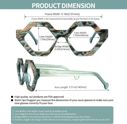 Vista 2 de Voogueme Gafas de marco geométrico para mujer Ailsa