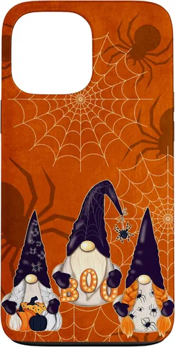 Vista 23 de iPhone 16 Spooky Halloween Gnomes Pumpkin Spider Pattern Witchy Boo Case