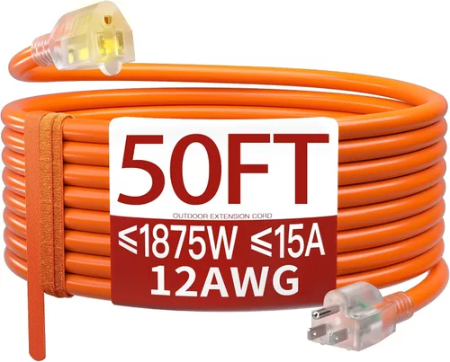 Vista 61 de Cable de extensión corto de 16/3 de 1 pie, cable de extensión negro flexible y duradero, cable de alimentación de 3 clavijas para interiores