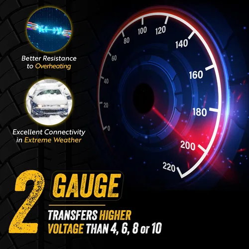 Vista 5 de GOODYEAR Cables de puente para trabajo pesado para batería de automóvil – Cables de refuerzo de calibre 2 de 16 pies con estuche de transporte