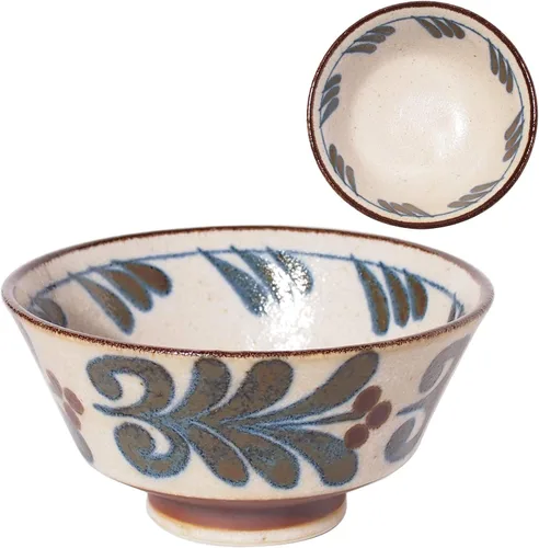 Vista 15 de Minorutouki mino ware PAIKAJI cuenco de fideos antitipo flor φ7.2×H3.6in 16.58oz