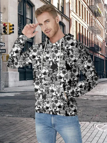 Vista 2 de uideazone Sudadera con capucha con estampado 3D para hombre y mujer, con bolsillo tipo canguro