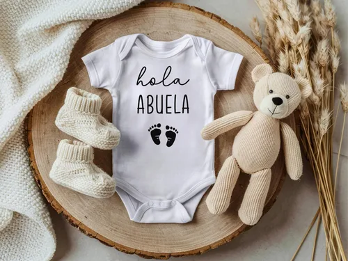 Vista 6 de Hola Abuela - Body infantil con anuncio de embarazo para abuela española
