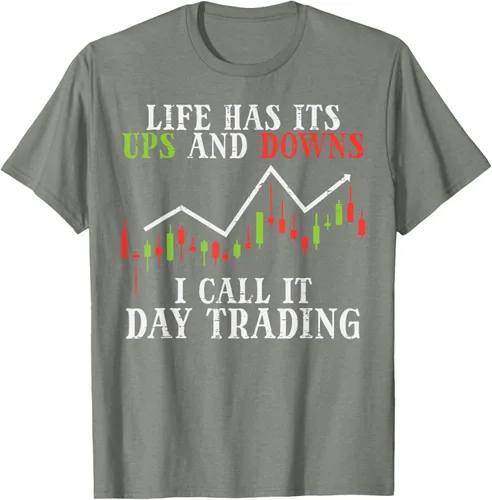 Vista 67 de Life Ups And Downs Day Trading Crypto Stock Market Trader T-Shirt, Negro