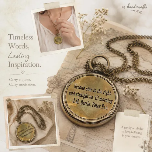 Vista 5 de Second Star to the Right and Straight on Till Morning- Brass Engraved Compass with Wooden Case – Inspirational Birthday, Confirmation, and Baptism