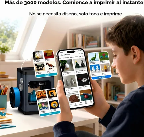 Vista 4 de Impresora 3D Entina Tina2 Plus, impresión rápida de 9.843 in/s, control de aplicación WiFi Azul profundo