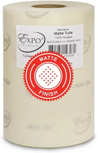 Vista 40 de Expo International Tul mate decorativo, rollo/carrete de 6 x 100 yardas, tela de tul de poliéster ligera para tutús, disfraces y decoraciones