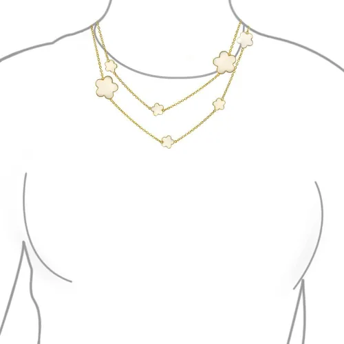Vista 3 de Bling Jewelry Collar de cadena de cadena chapada en oro con cadena de trébol para mujer, 40 pulgadas