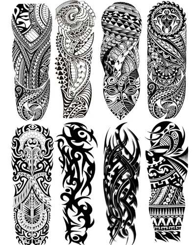 Vista 6 de Manga de Tatuajes Temporales de Animales, 8 Hojas de Tatuajes Temporales Grandes, Manga Completa de Tatuajes Temporales para Mujeres, Tatuajes