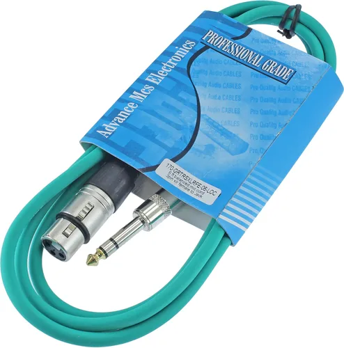 Vista 11 de Cable de conexión de audio profesional XLR hembra TRS de 1/4 pulgadas a 3 pines equilibrado y blindado (3 pies de largo, verde)