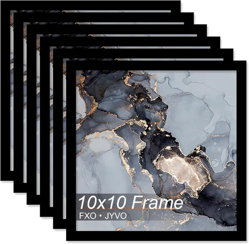 Vista 76 de Fxojyvo Marco de 4 x 4 pulgadas, marco negro para póster cuadrado de 4 x 4, peso ligero y altamente transparente, marco de 4 x 4 para pared, 1