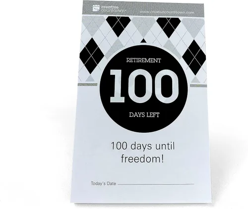Vista 8 de Calendario de cuenta regresiva de jubilación, 5.75 x 3.75 pulgadas, calendario de escritorio de cuenta regresiva en blanco y negro