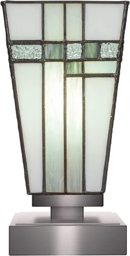 Vista 12 de Toltec Lighting Luna Accent - Lámpara de mesa, acabado grafito, cristal cuadrado de burbujas ahumadas de 3.5 pulgadas