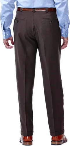 Vista 3 de Haggar E-clo Repreve Stria - Pantalón de vestir plisado frontal para hombre