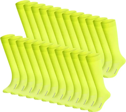Vista 13 de Haysandy 24 pares de calcetines de fútbol juvenil de fútbol sóftbol equipo de béisbol calcetines unisex de tubo largo alto